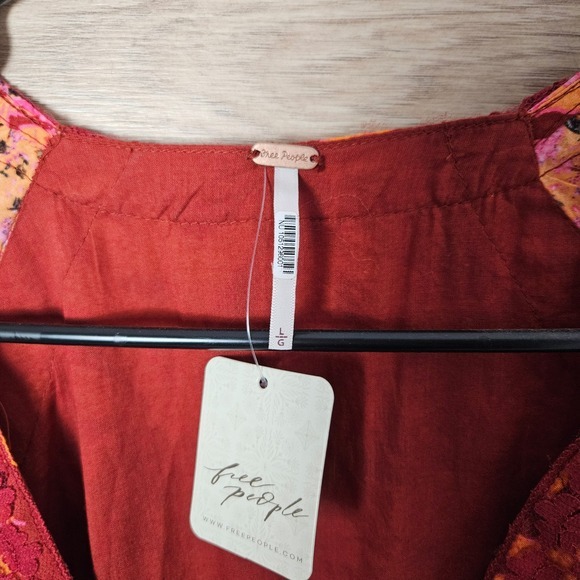 Free People Tilda Wrap Floral Maxi Dress Peach Gypsy Boho Womens Large NWT‎ - Picture 5 of 8